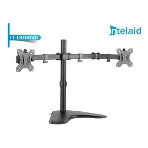 SOPORTE INTELAID DE ESCRITORIO DOBLE MONITOR CON BASE 13/32 MAX 8KG IT-DB88VD