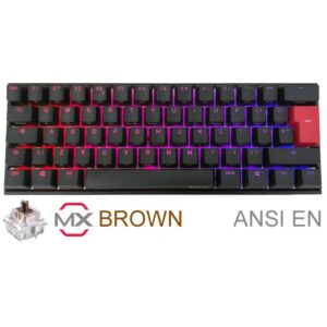 TECLADO GAMER DUCKY MECHA MINI RGB CHERRY BROWN RGB PBT DOUBLE-SHOT 60