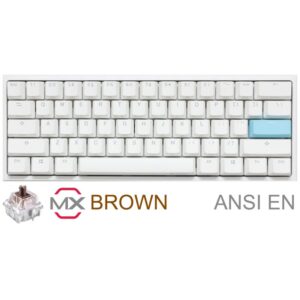 TECLADO GAMER DUCKY ONE 2 MINI PURE WHITE RGB CHERRY BROWN RGB DOUBLE-SHOT PBT MECANICO