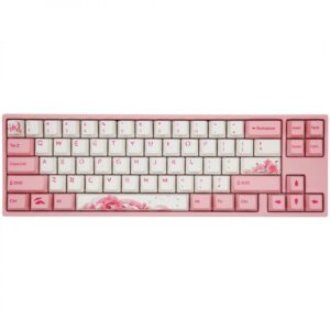 TECLADO MECANICO DUCKY MIYA PRO SAKURA V2 SWITCH VARMILO EC ROSE V2 ENGLISH PBT ILUMINACION LED BLANCO