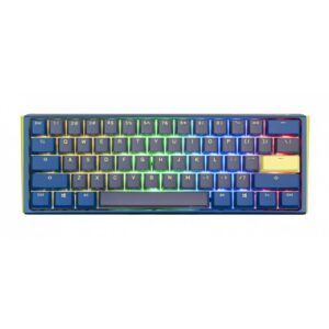 TECLADO MECANICO DUCKY ONE 3 DAYBREAK MINI TECLAS AZULES INTERRUPTOR MARRON INGLES PBT DOBLE DISPARO SIN COSTURAS