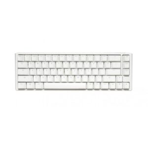 TECLADO MECANICO DUCKY ONE 3 SF TECLAS BLANCAS INTERRUPTOR MARRON INGLES PBT DOBLE DISPARO SIN COSTURAS
