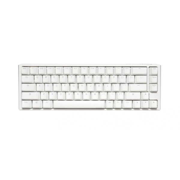 TECLADO MECANICO DUCKY ONE 3 SF TECLAS BLANCAS INTERRUPTOR ROJO INGLES PBT DOBLE DISPARO SIN COSTURAS ESTUCHE SUPERIOR BLANCO ESTUCHE INFERIOR BLANCO