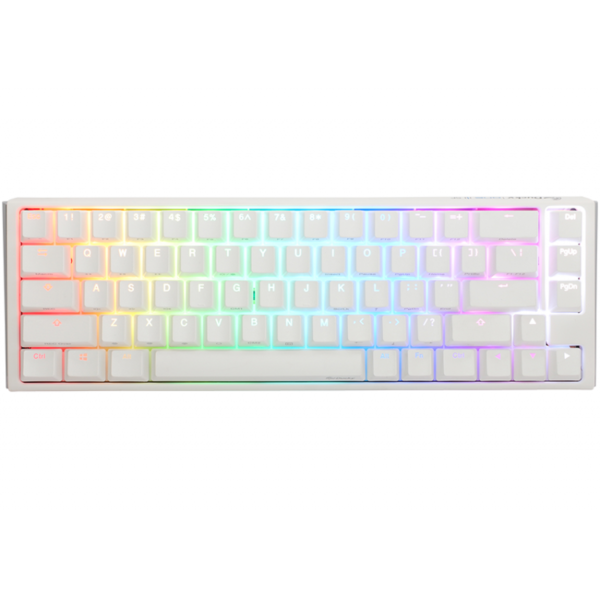 TECLADO MECANICO DUCKY ONE 3 SF TECLAS BLANCASINTERRUPTOR NEGRO INGLES PBT DOBLE DISPARO SIN COSTURAS ESTUCHE SUPERIOR BLANCO ESTUCHE INFERIOR BLANCO
