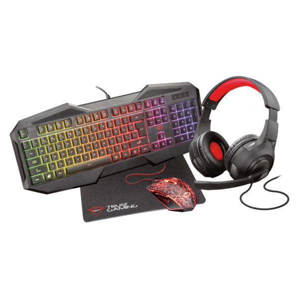 TRUST GAMING COMBO TECLADO  4EN1 GXT1180RW