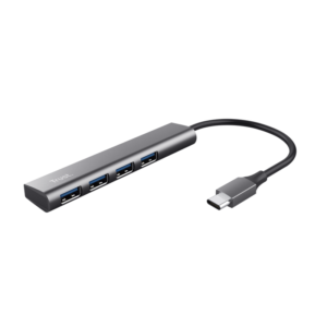 TRUST HALYX HUB USB-C A PUERTOS USB-A 3.2 GEN1 ALUMINIO
