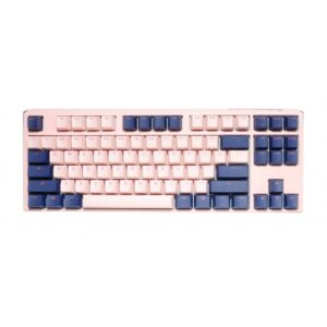 Teclado Mecanico Ducky One 3 TKL Fuji Teclas de color rosa y azul marino  Blue interruptor Ingles PBT Doble disparo sin costuras Estuche superior rosa