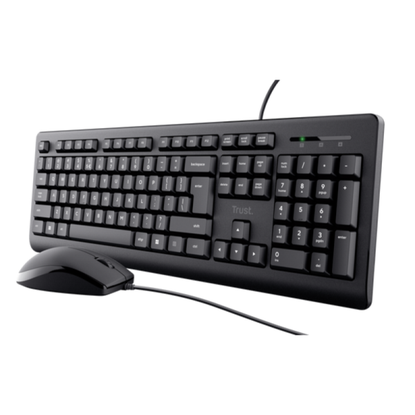 COMBO TECLADO + MOUSE TRUST PRIMO BLACK USB SILENCIOSO