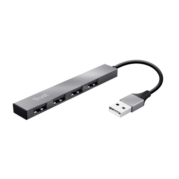 TRUST HALYX MINI HUB USB 4 PUERTOS  ALUMINIO
